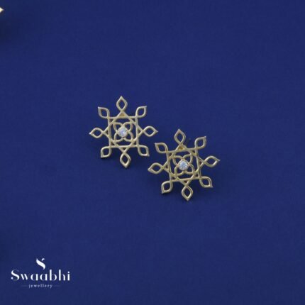Muggulu Small Stud Earrings – Rangoli Design