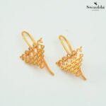 Saraswati Peacock Hook Earrings -Rangoli Design