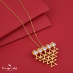 Saraswati Gold Necklace-Rangoli Design