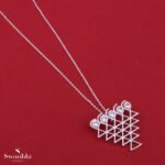 Saraswati Silver Necklace-Rangoli Design