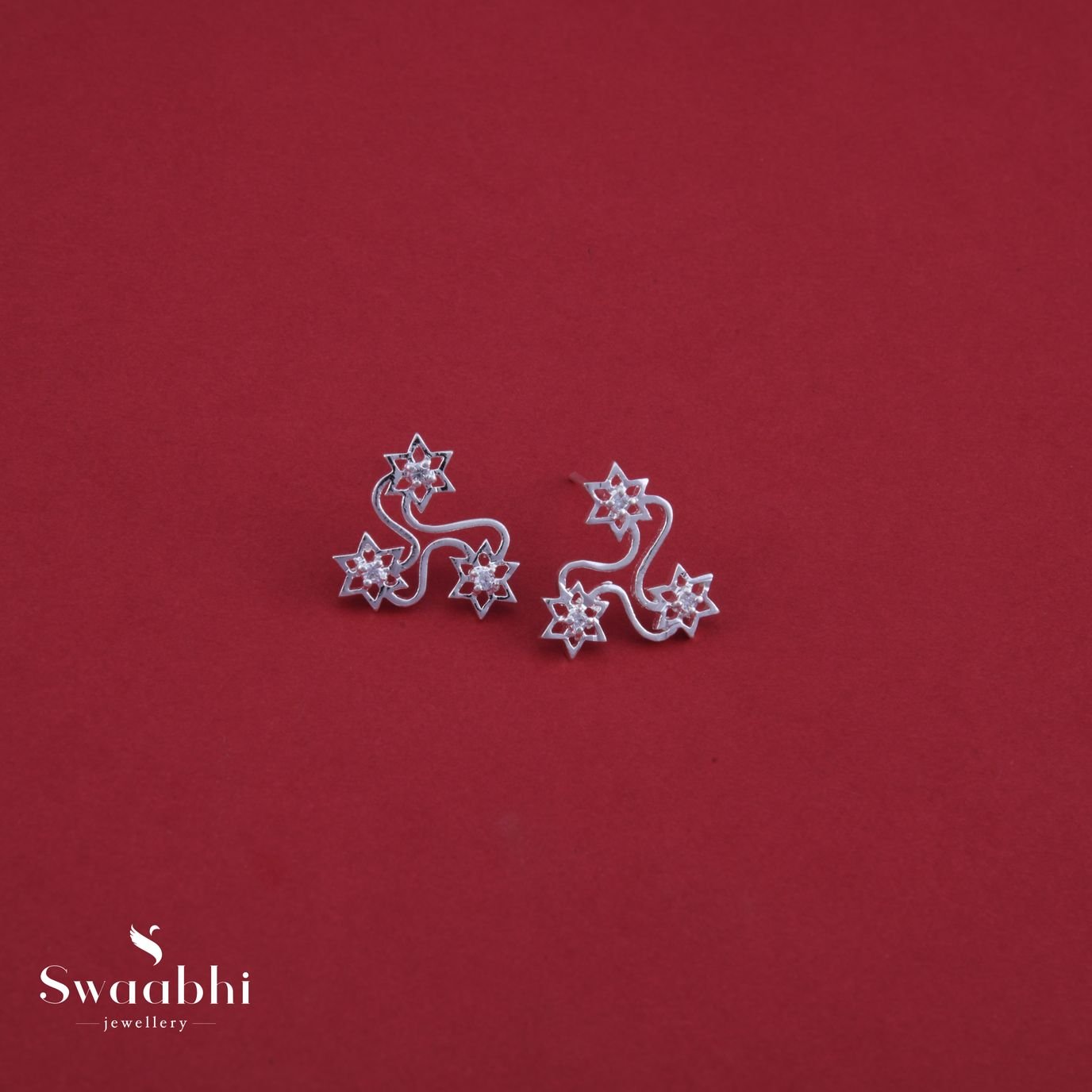 Kolam Small Stud Earrings – Rangoli Design