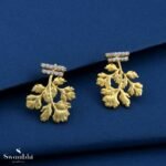 Coriander Leaves Gold Earrings-Spice Design (1)