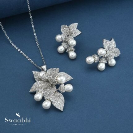 Classy CZ Pendant Set