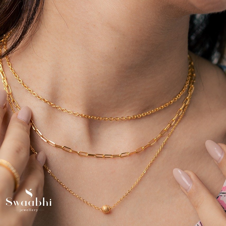 Multi Layered Chain Necklace-Swaabhi - Swaabhi