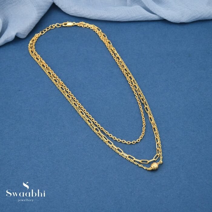 Multi Layered Chain Necklace-Swaabhi