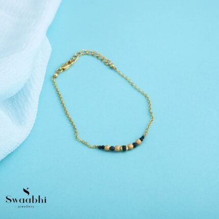 Small Gold Beads Mangalsutra Bracelet