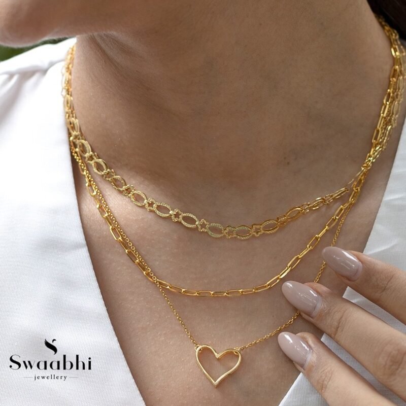 Three Layered Chain Necklace-Swaabhi