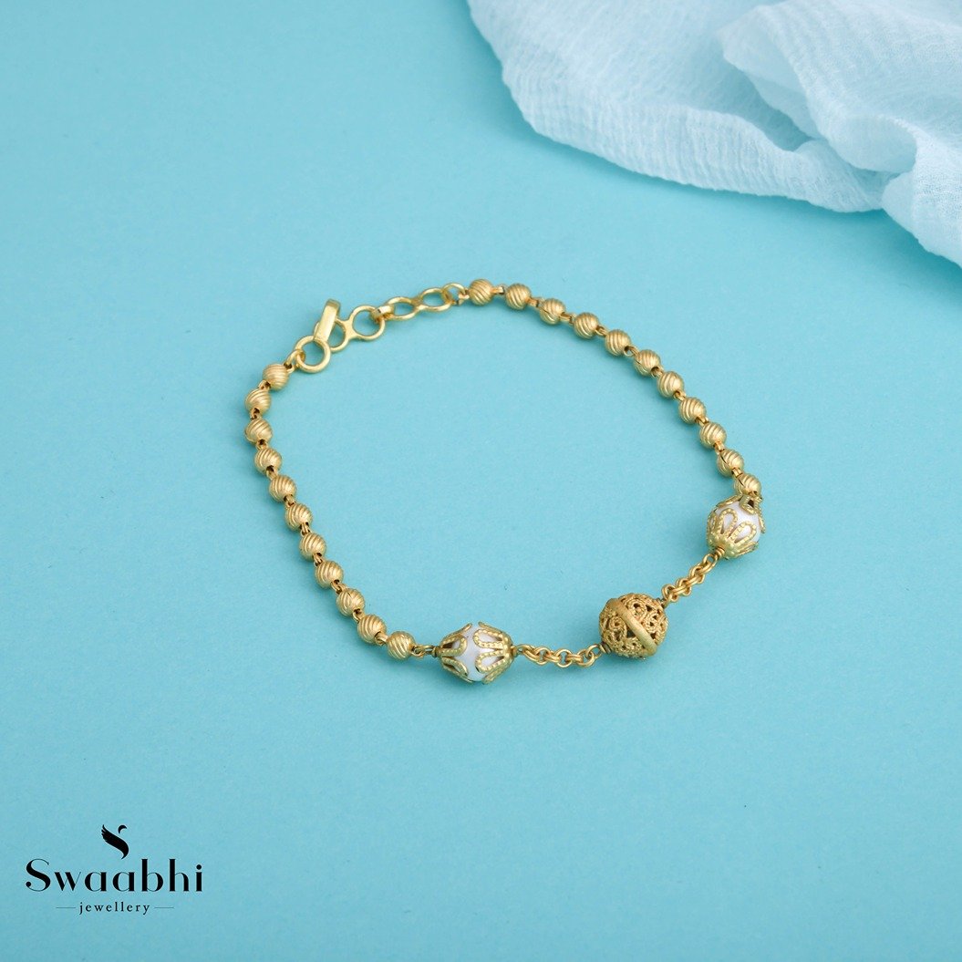 Golden Beads Chain Bracelet - Swaabhi