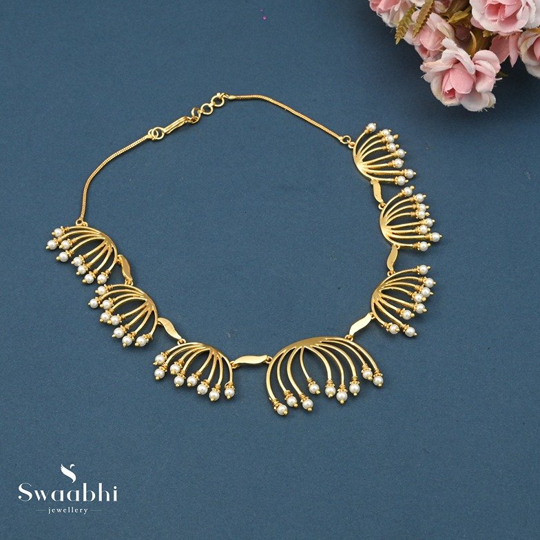 Lotus Pearl Necklace-Swaabhi