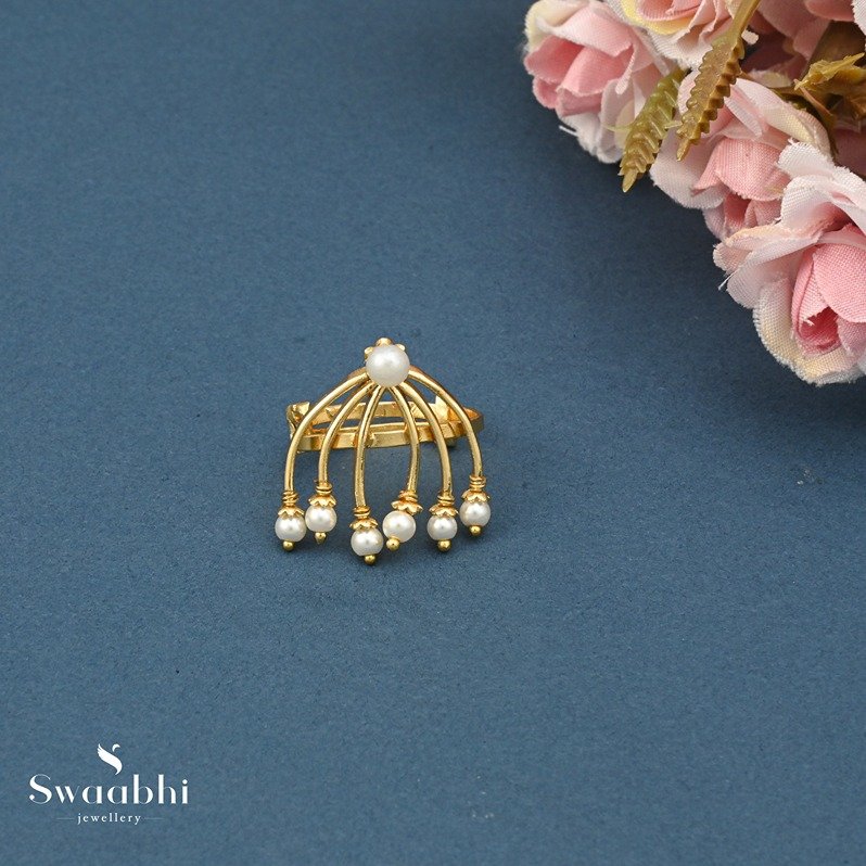 Lotus Pearl Ring-Swaabhi