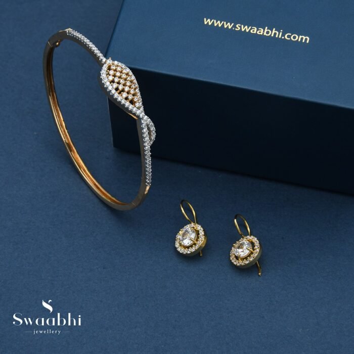 Cz Earrings With Bracelet Gift Box (1)
