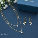 Siya Pearl Drop Chain Layered Necklace Set (1)