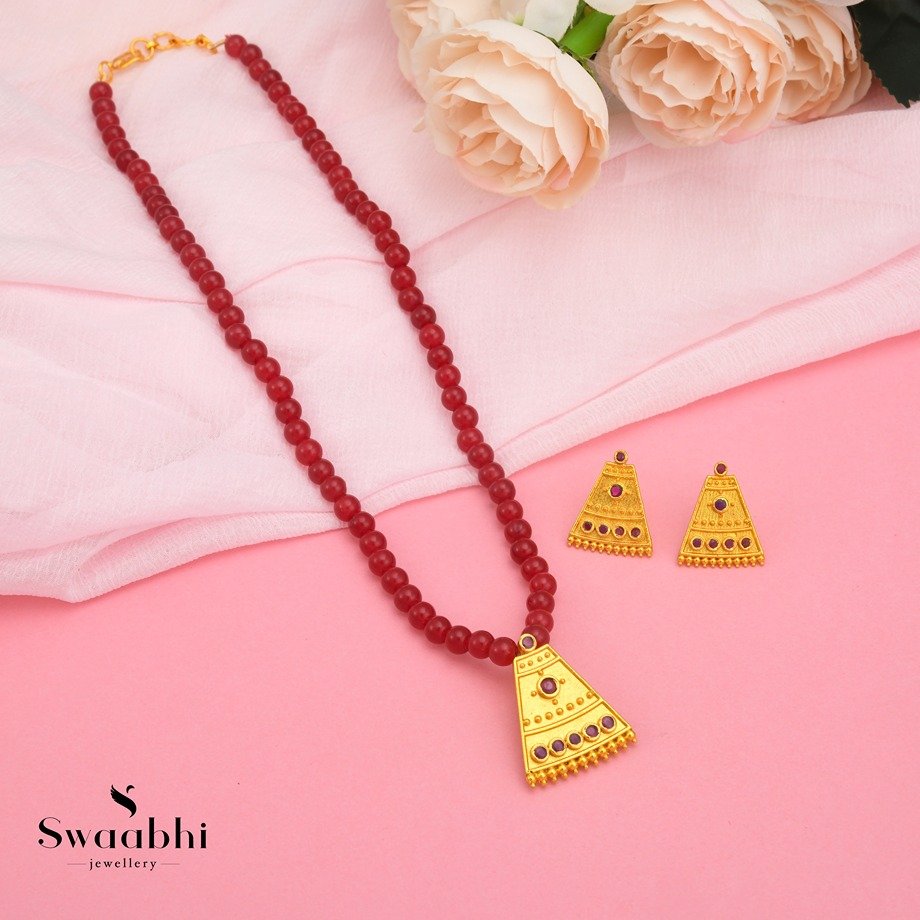 Yadavi Pink Necklace Set (1)