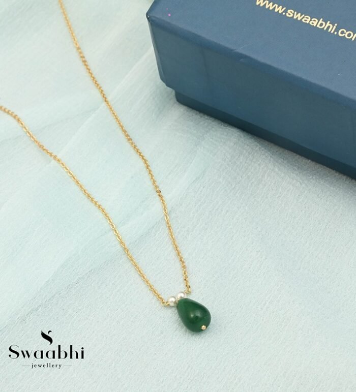 Green Drop Pearl Chain-Swaabhi