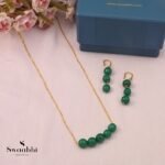 Jade Beads Gold Chain Necklace-Swaabhi