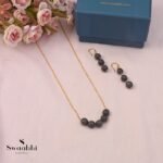 Jade Beads Gold Chain Necklace-Swaabhi