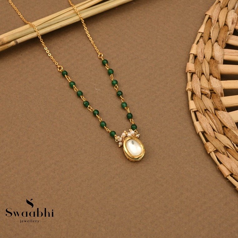 Kundan Beads Chain Necklace-Swaabhi