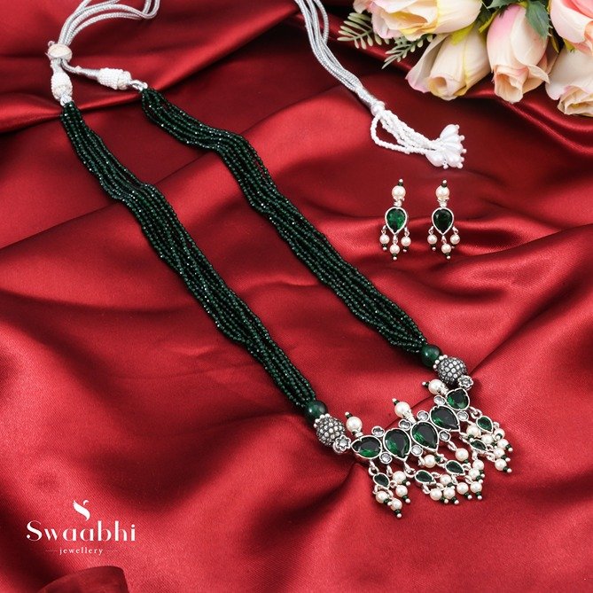 Maharashtrian Green Beads Silver Tanmani-Swaabhi (1)