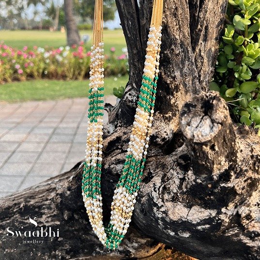 Pearl And Multi Beads Necklace-Swaabhi