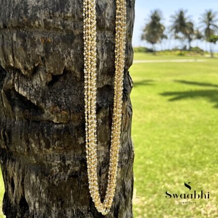 Pearl Gold Beads Line Necklace-Swaabhi 