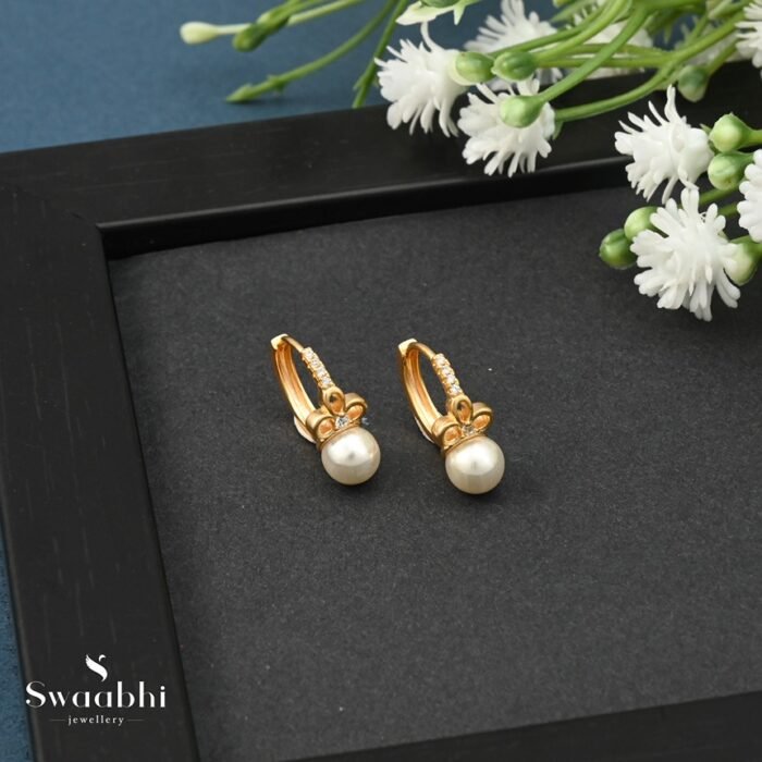 Small Pearl Huggies Earrings-Swaabhi