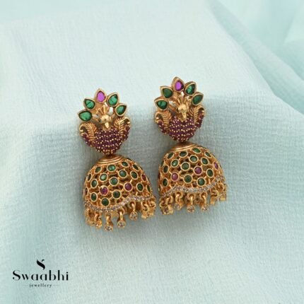 Traditional Peacock Design Earrings-Swaabhi