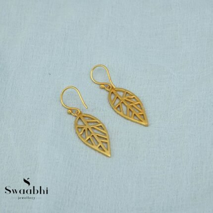Delicate Golden Leaf Earrings- Swaabhi