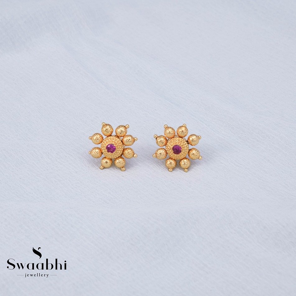 Gold Flower Kudi Earring-Swaabhi