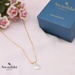 Flat Drop Pearl Chain Necklace-Swaabhi (1)