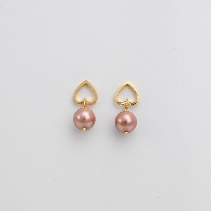 Marie Heart Pearl Earrings