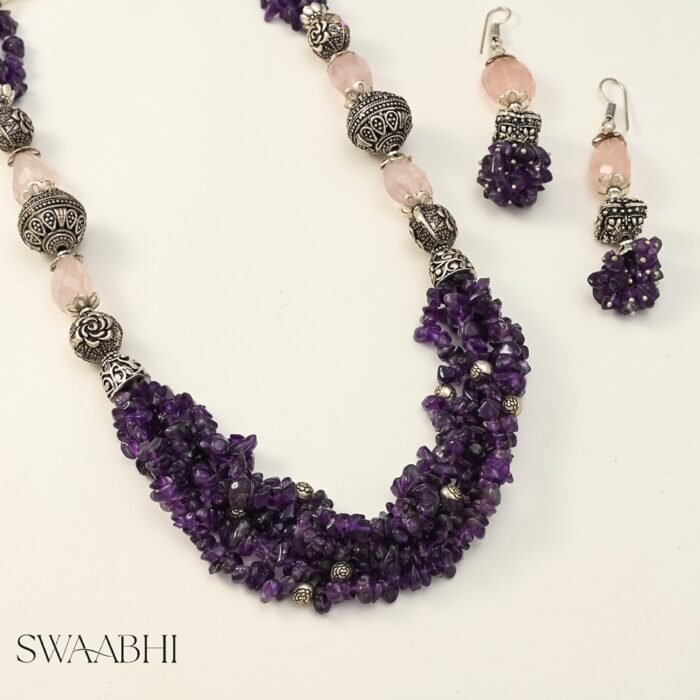 Amethyst Chips Layered Necklace