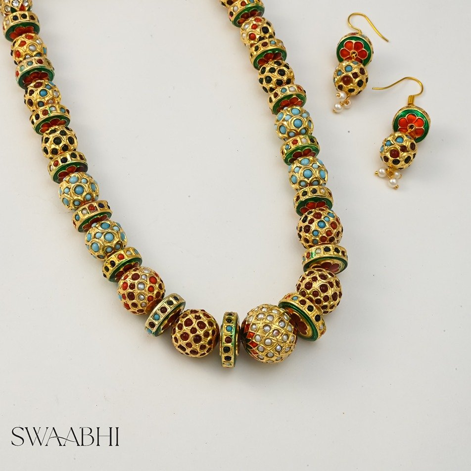 Multicolour Jadau Beads Necklace