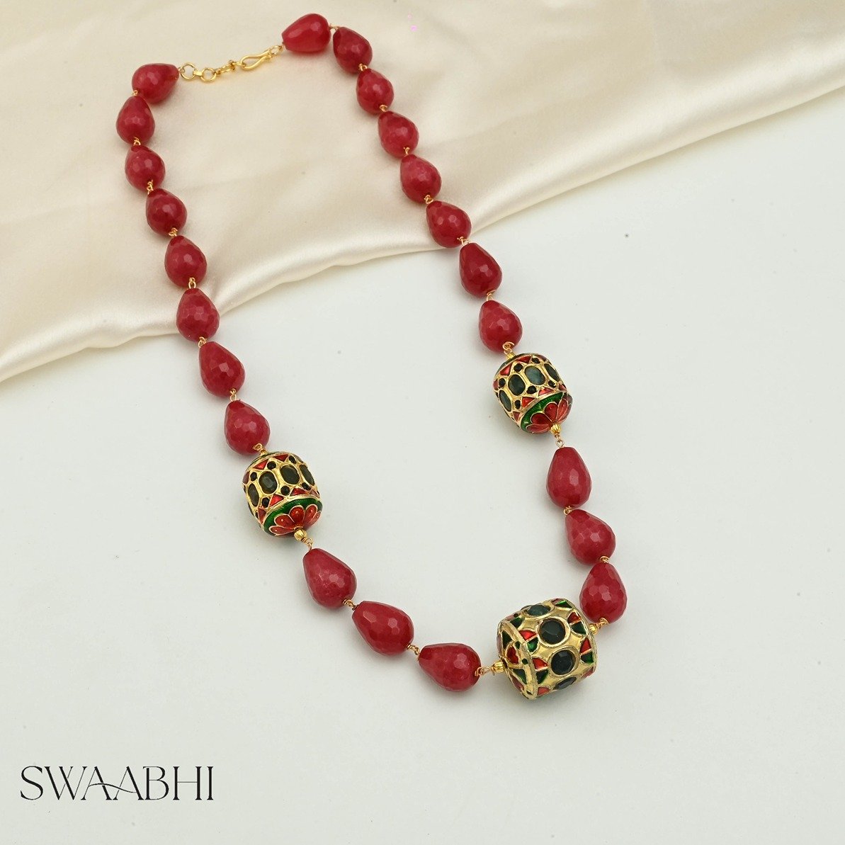 Red Jade Beads Necklace