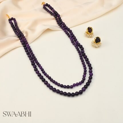 Violet Beads Necklace Set